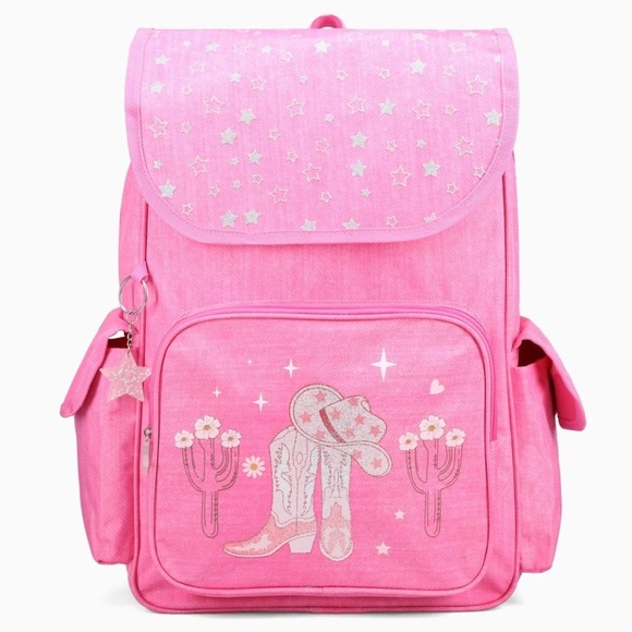 Bakers Other - Pink Western Cowgirl Backpack with Boots & Cactus - NEW & Sealed